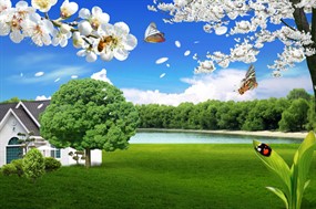 生机勃勃春天PSD素材